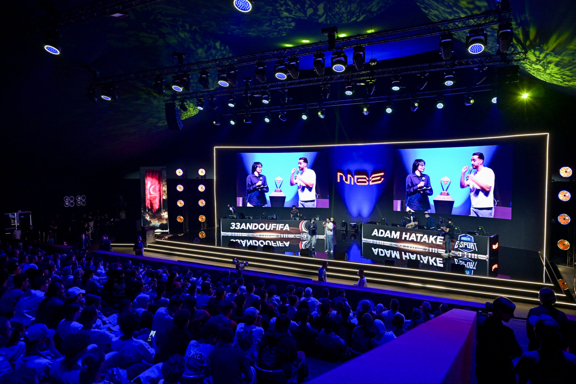 la grande scène de la Morocco Gaming Expo avec un public nombreux EAFC 2026
